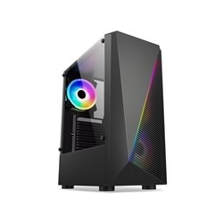 1stCOOL skříň SHARK 2, middle tower, AU, USB 3.0, bez zdroje, RGB fan, průhledná bočnice, černá