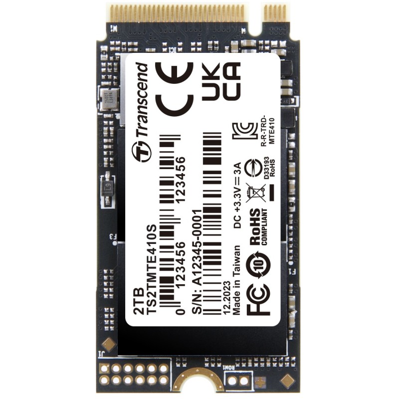 TRANSCEND SSD 2TB 410S, M.2 2242, PCIe Gen4x4, NVMe, 3D TLC, DRAM-less