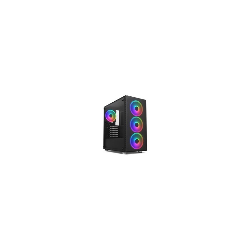 1stCOOL skříň RAINBOW 4, Mid Tower, AU, USB 3.0, 4x 120mm RGB Fan, černá