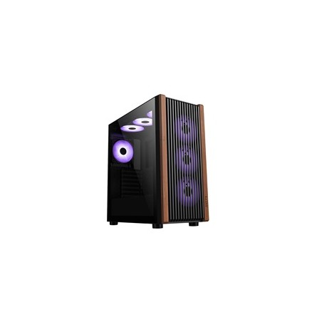 1stCOOL skříň G6 Noble, Mid Tower, ATX, AU, Průhledná Bočnice, 4x 120mm ARGB Fan, Černá