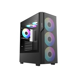 1stCOOL skříň GAMER 5, Mid tower, AU, USB 3.0, USB-C, 2x 140 ARGB Fan, 1x 120 ARGB Fan, bez zdroje, černá