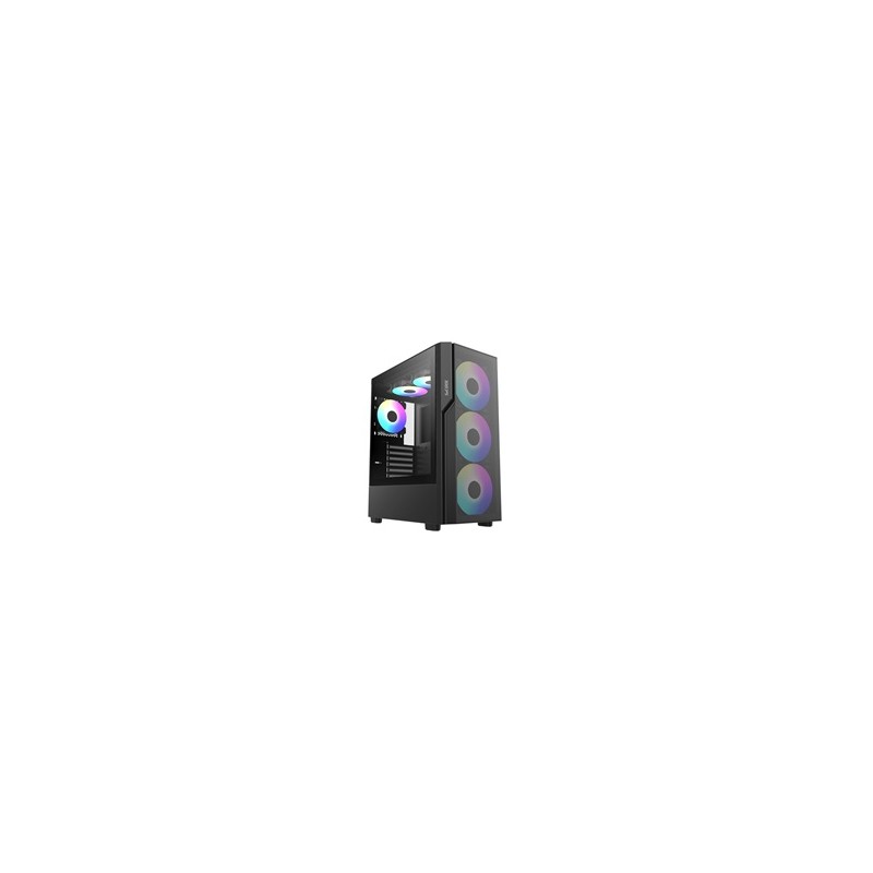 1stCOOL skříň GAMER 5, Mid tower, AU, USB 3.0, USB-C, 2x 140 ARGB Fan, 1x 120 ARGB Fan, bez zdroje, černá