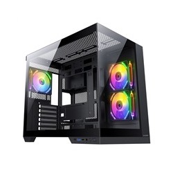 1stCOOL skříň DREAMER, Mid Tower, AU, USB 3.0, USB-C, 3x 120mm ARGB Fan, černá