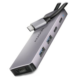 AXAGON HMC-5H60, USB 5Gbps hub, porty 2x USB-A, 1x USB-C, HDMI 4k/60, PD 100W, kabel USB-C 15cm