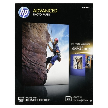 HP Advanced Glossy Photo Paper-25 sht/13 x 18 cm borderless, 250 g/m2, Q8696A