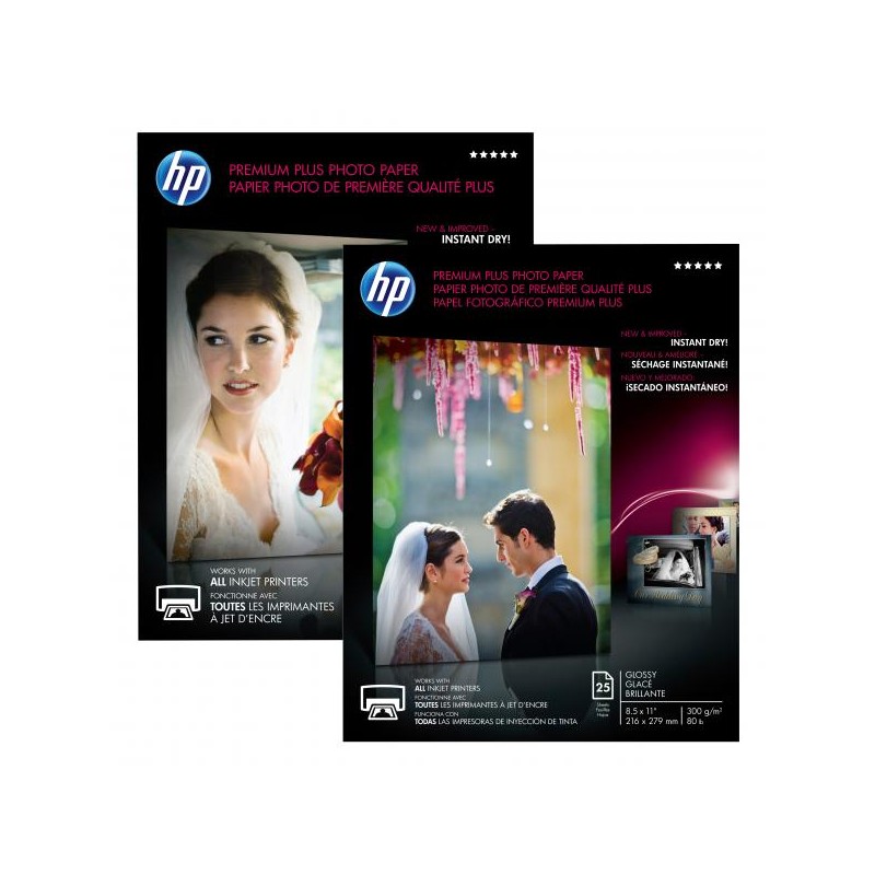 HP Premium Plus Glossy Photo Paper-20 sht/A4/210 x 297 mm, 300 g/m2, CR672A