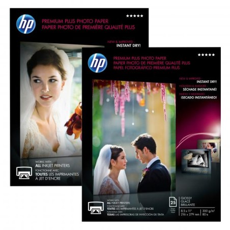 HP Premium Plus Glossy Photo Paper-20 sht/A4/210 x 297 mm, 300 g/m2, CR672A