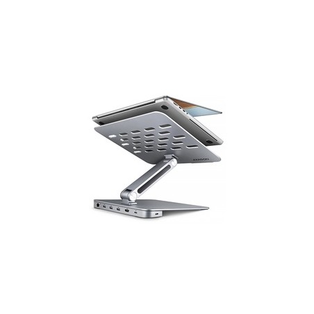 AXAGON HMC-STND, stojan pro 10"-17" notebooky, USB 5Gbps hub, 3x USB-A, HDMI 4k/60Hz, RJ-45, PD 100W, kabel USB-C 60cm