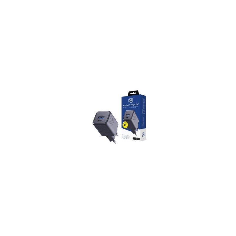 3mk napájecí adaptér Hyper Charger PD 33W GaN QC4+ PPS AFC FCP SCP 1A1C Black
