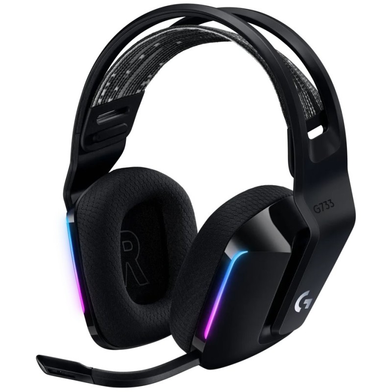 Logitech herní sluchátka G733, LIGHTSPEED Wireless RGB Gaming Headset, EMEA, black