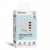 VERBATIM Univerzální adaptér nabíječka CHR-30EU2, 30W, 1x USB-C, 3x USB bílá