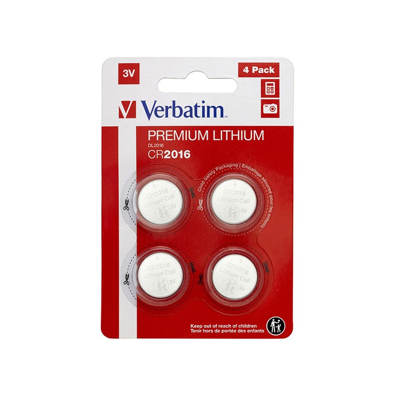 VERBATIM Lithium baterie CR2016 3V 4 Pack