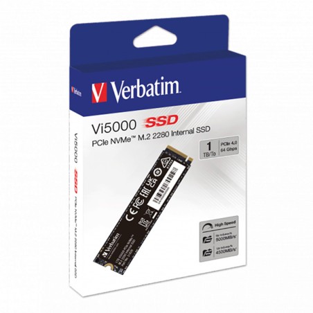 VERBATIM SSD Vi5000 Internal PCIe NVMe M.2 SSD 1TB , W 4500/ R 5000 MB/s