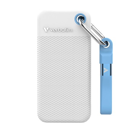 VERBATIM externí SSD 1TB Pocket SSD, USB-C, Bílá