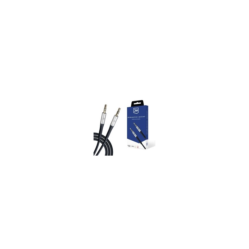 3mk audio kabel - AUX Cable Jack 3,5 mm - Jack 3,5 mm, délka 1 m, černá