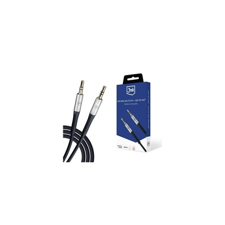 3mk audio kabel - AUX Cable Jack 3,5 mm - Jack 3,5 mm, délka 1 m, černá