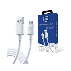 3mk datový kabel - Hyper Cable A to Micro 1.2m 5V 2,4A, bílá