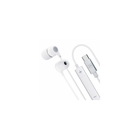 3mk sluchátka - Wired Earphones USB-C, bílá
