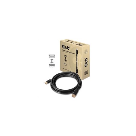 Club3D Kabel certifikovaný DisplayPort 1.4 HBR3, 8K60Hz (M/M), černé koncovky, 4m, 24 AWG