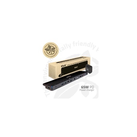 Club3D dokovací stanice USB-C s napájecím adaptérem Triple Display Dynamic PD, 65 W