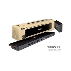 Club3D dokovací stanice USB-C 3.2 s napájecím adaptérem Triple Display Dynamic PD, 100 W