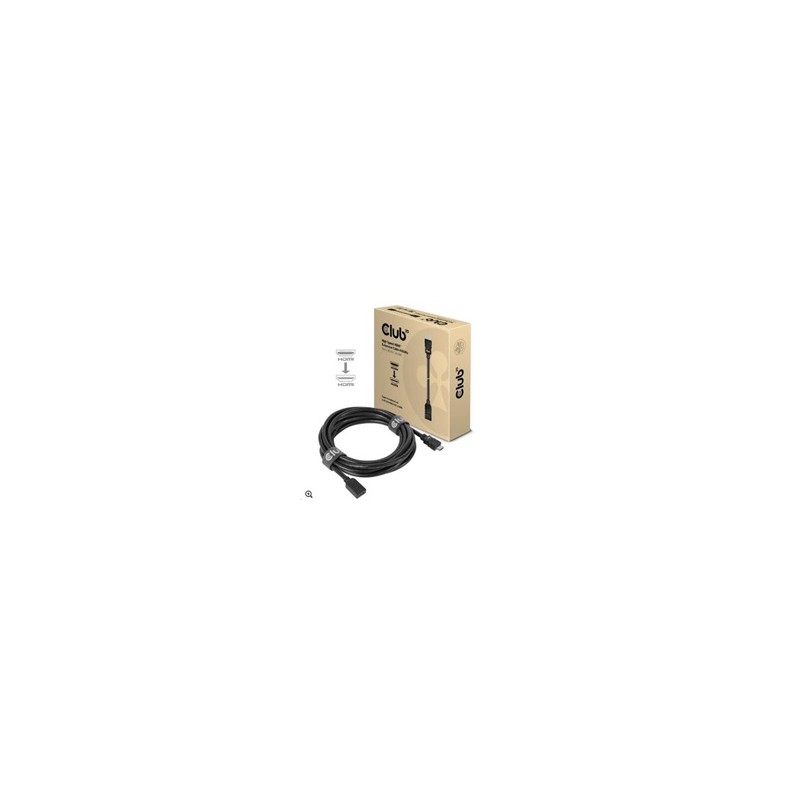 Club3D Kabel prodlužovací Rychlý HDMI 4K60HZ (M/F), 5m, černá, 26 AWG