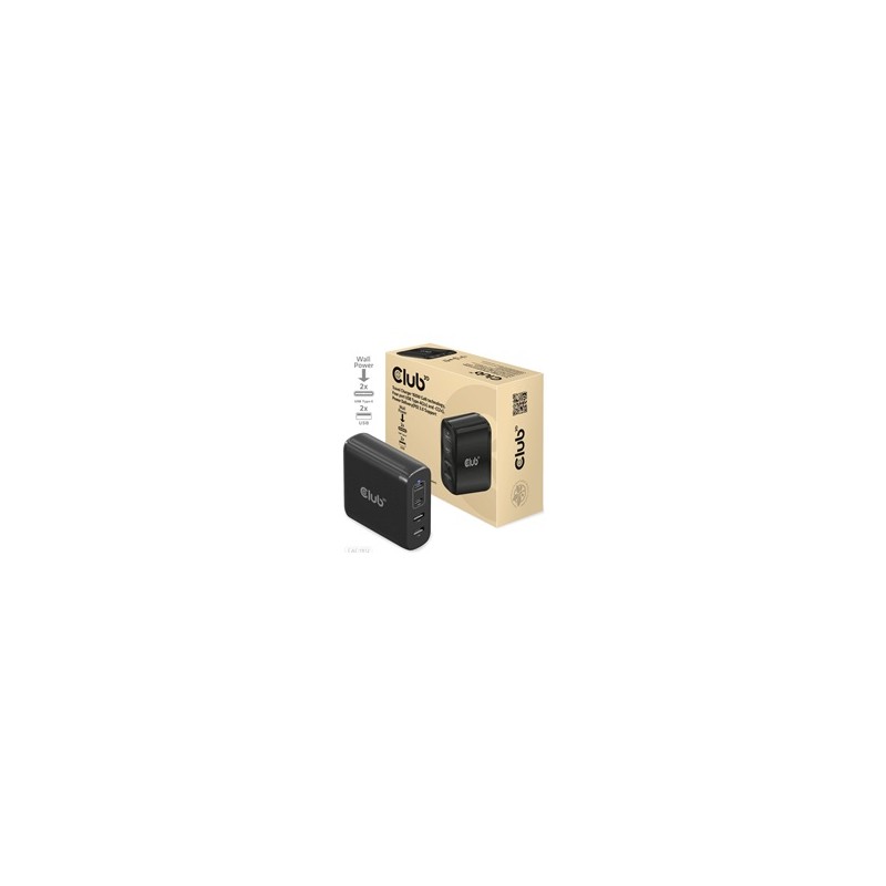 Club3D cestovní nabíječka 100W GAN technologie, 2xUSB-A a 2xUSB-C, PD 3.0 Support