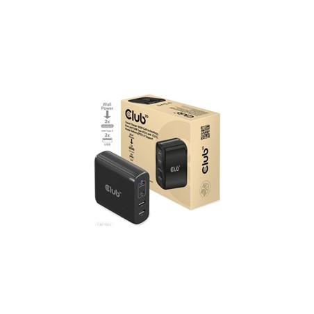 Club3D cestovní nabíječka 100W GAN technologie, 2xUSB-A a 2xUSB-C, PD 3.0 Support