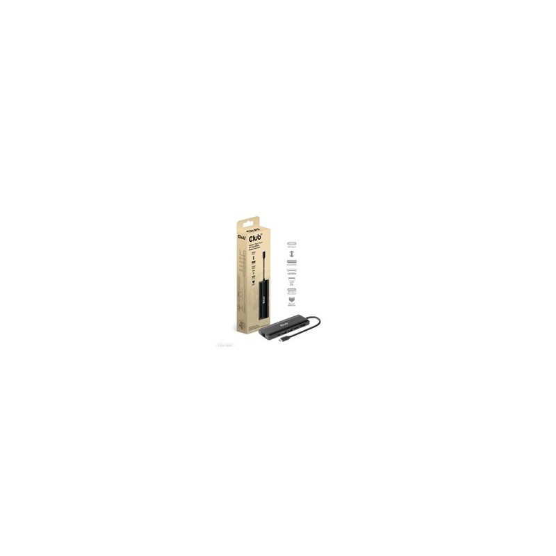Club3D Dokovací stanice USB-C, 8-in-1 MST Dual (1x HDMI/1x DP) 4K60Hz, Display Travel Dock