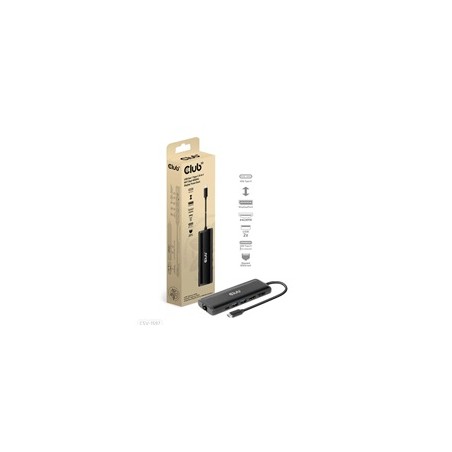 Club3D Dokovací stanice USB-C, 8-in-1 MST Dual (1x HDMI/1x DP) 4K60Hz, Display Travel Dock