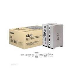 Club3D Dokovací stanice USB-C, Triple Display DP 1.4 Alt mode Displaylink Dynamic PD Charging Dock with 120 Watt PS