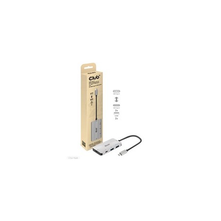Club3D hub USB-C Gen2 PD na 2x USB-C 10G porty a 2x USB-A 10G porty