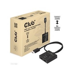 Club3D Switch, HDMI na 2xHDMI Oboustranný 2v1, 8K60Hz, 4K120Hz