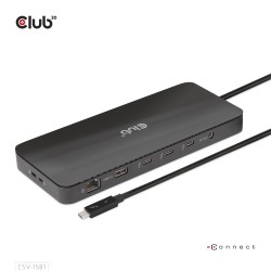 Club3D Dokovací stanice Thunderbolt 4 certifikovaný 11v1, 3xUSB-C, 3xUSB-A, PD