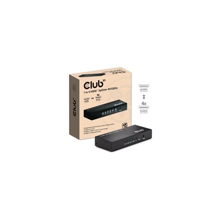 Club3D Video rozbočovač 1:4 HDMI 2.0 4K120Hz, 4 porty, černá