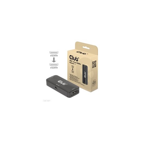 Club3D Adaptér aktivní HDMI 4K60Hz (F/F), černá