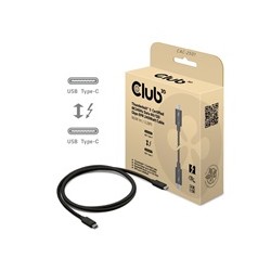 Club3D Kabel Thunderbolt 5, 80/120Gbps, Certifikovaný kabel, 1x 4K540Hz, 2x8K240Hz, PD 240W, 1m