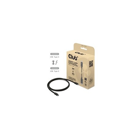 Club3D Kabel Thunderbolt 5, 80/120Gbps, Certifikovaný kabel, 1x 4K540Hz, 2x8K240Hz, PD 240W, 1m