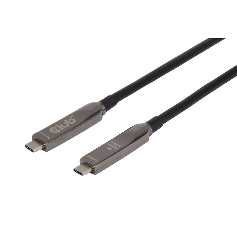 Club3D Kabel USB-C, 10 Gbps, 4K120Hz, 8K60Hz, 60W, Bi-directional, 15m, černá