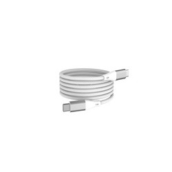 WG - Datový kabel Type-C na Type-C, 1 metr, 3A, 60W, magnetický samonavíjecí, bílá