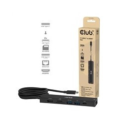 Club3D hub USB-C, 7-in-1 hub s 2x USB, 1xHDMI, 1xUSB-C PD, RJ45, microSD/SD, 140W, 4K60Hz, 1m kabel