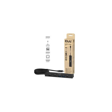 Club3D hub USB-C, 7-in-1 hub s 2x USB, 1xHDMI, 1xUSB-C PD, RJ45, microSD/SD, 140W, 4K60Hz, 1m kabel