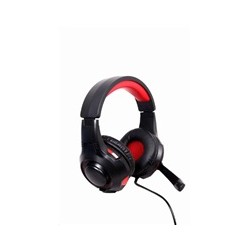 GEMBIRD sluchátka s mikrofonem GHS-U-5.1-01, gaming, 5.1 surround, černo-červená, USB