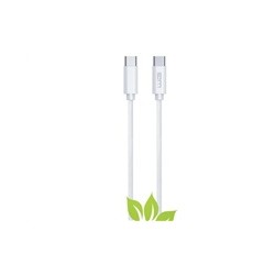 WG - Datový kabel Type-C (male) to Type-C (male) / 2m / 3A / cotton braided ECO / white