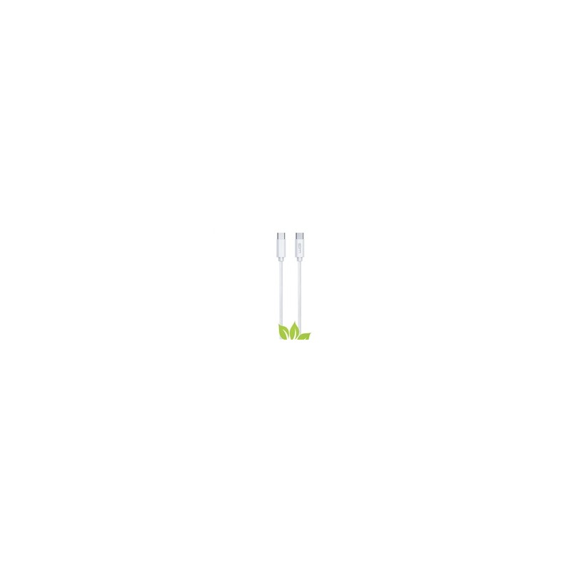 WG - Datový kabel Type-C (male) to Type-C (male) / 2m / 3A / cotton braided ECO / white