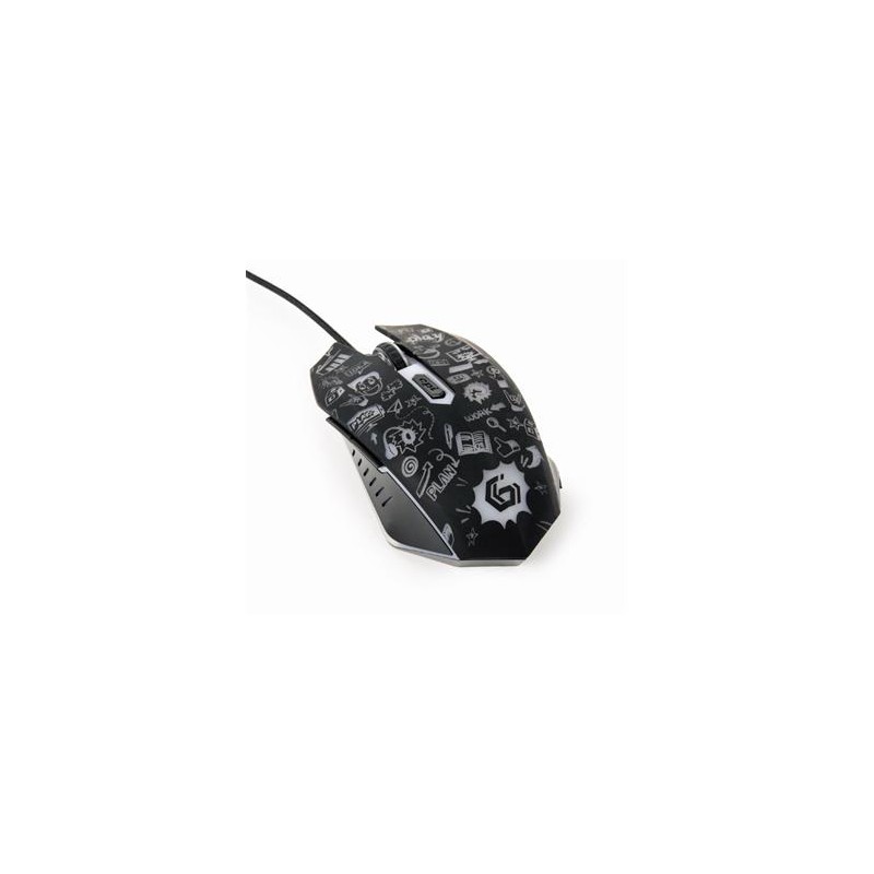 GEMBIRD myš MUS-6B-GRAFIX-01, černá s grafickým potiskem, USB