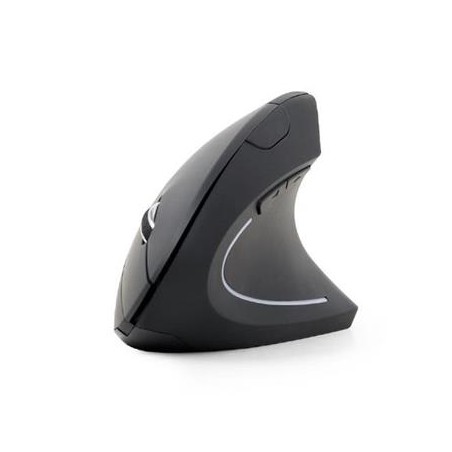 GEMBIRD myš MUSW-ERGO-01, vertikální, bezdrátová, USB receiver, černá
