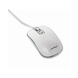 GEMBIRD myš MUS-4B-06-WS, drátová, optická, USB, bílá/stříbrná
