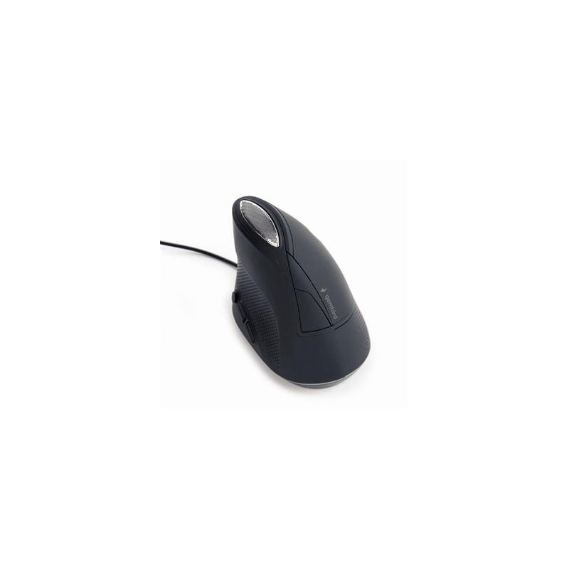 GEMBIRD myš MUS-ERGO-03, Vertikální - Ergonomická, drátová USB, podsvícená, šedá