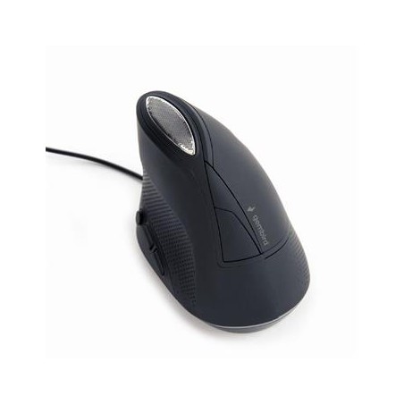 GEMBIRD myš MUS-ERGO-03, Vertikální - Ergonomická, drátová USB, podsvícená, šedá